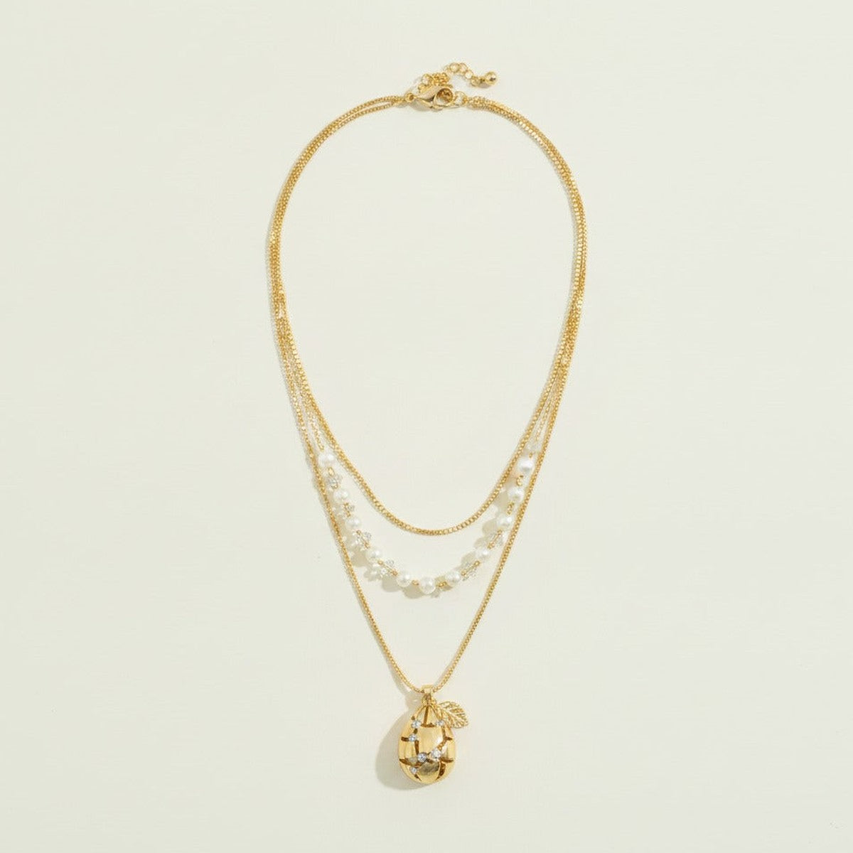 Elegant Layered Pearl Teardrop Necklace – jewelry (view 1)