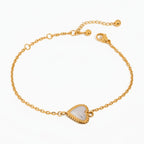 Gold Heart Shell Charm Bracelet – jewelry (view 1)