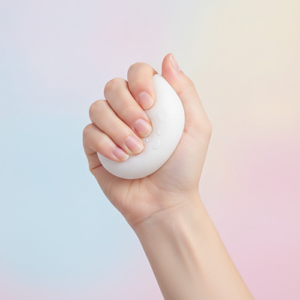 Squishy Cloud Ball - Cream - squeeze in hand