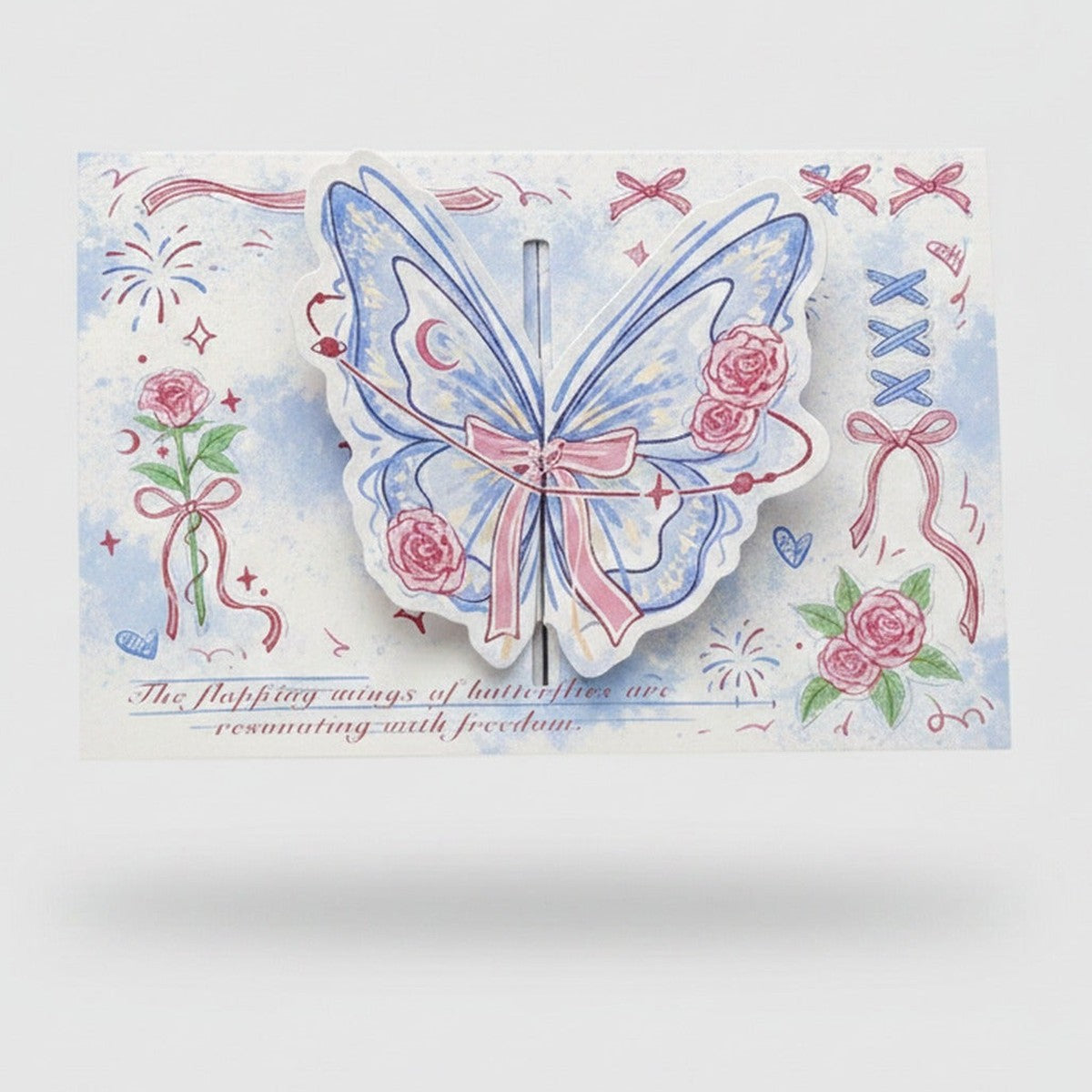Butterfly Pop-Up Greeting Card With Ribbon Bow – stationery (view 1)