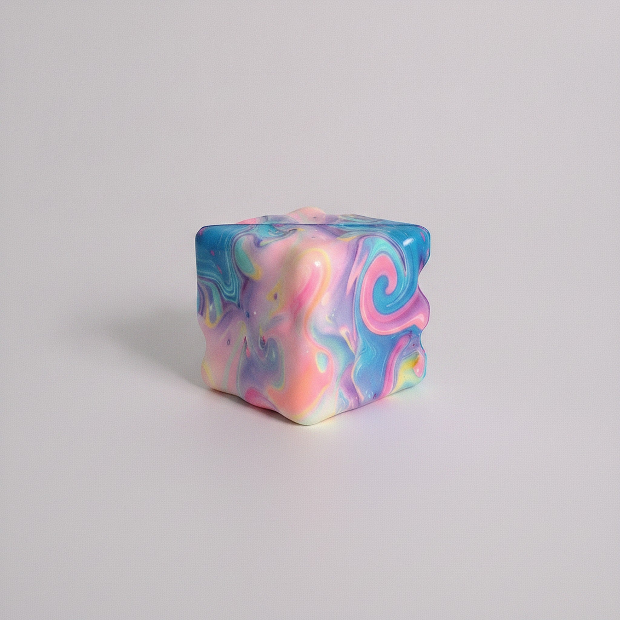 Trippy Eyes Squishy Cube - Swirl Marble