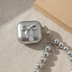 Bow Pearl Charm Airbuds Case - Silver (for AirPods 3)