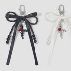 Pearl Bow Cross Keychain Charm - Single Pack – novelty & toys (view 1)