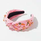 Carrot Beaded Padded Headband - Pink – hair accessories (view 1)