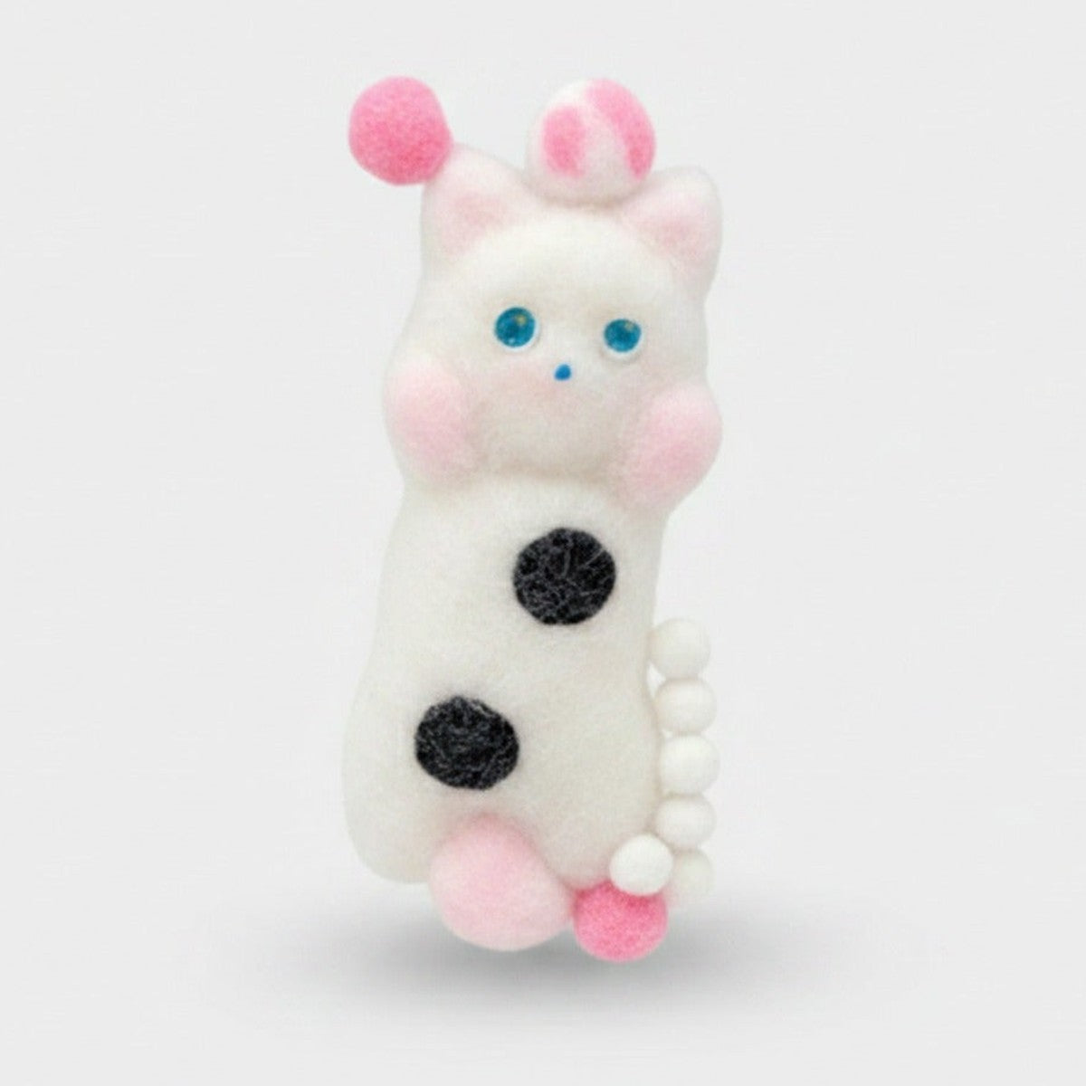 White Cat Squishy With Pink Beaded Details – novelty & toys (view 1)