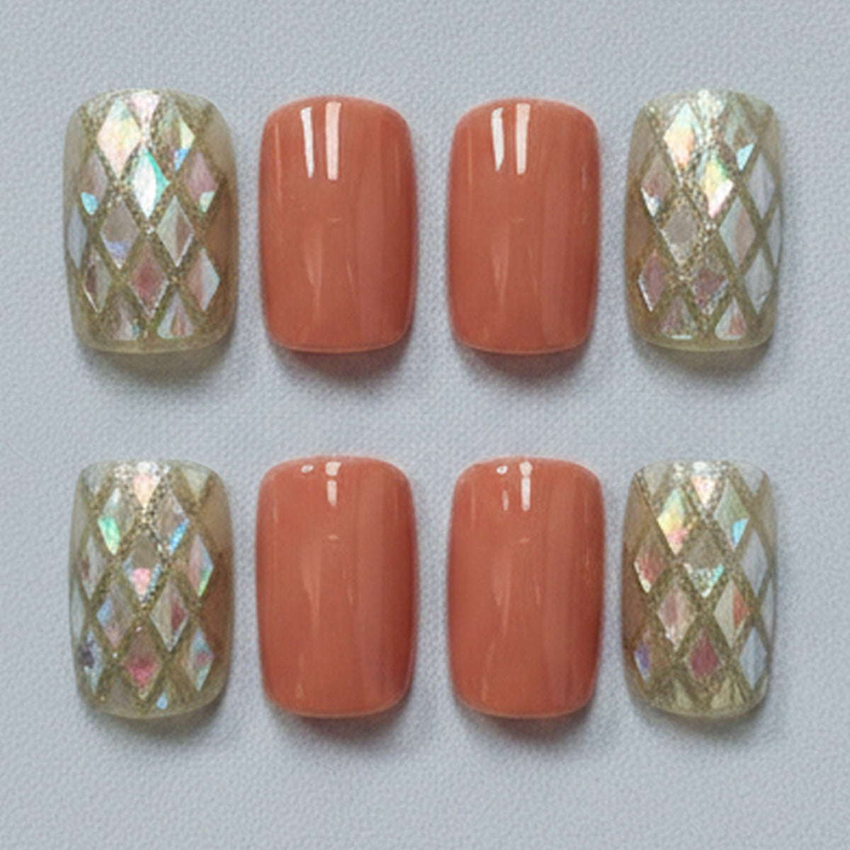 Vintage Ornament Ring Set - Metallic & Coral