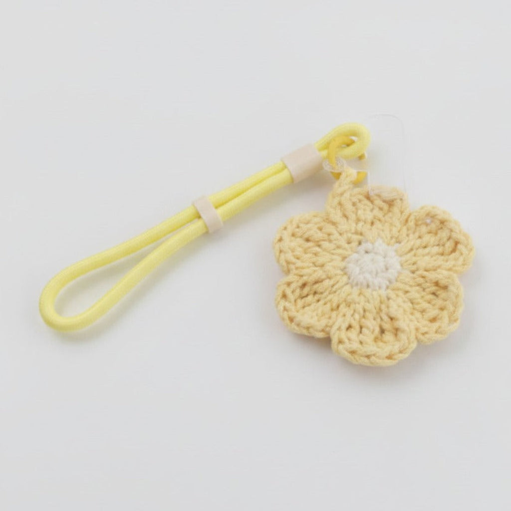 Crochet Flower Bag Charm - Butter & Cream