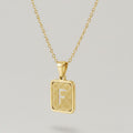 Initial Letter Pendant Necklace - Gold