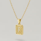 Initial Letter Pendant Necklace - Gold