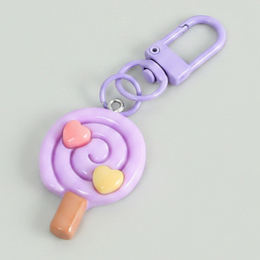 Lollipop Charm Keychain - Purple