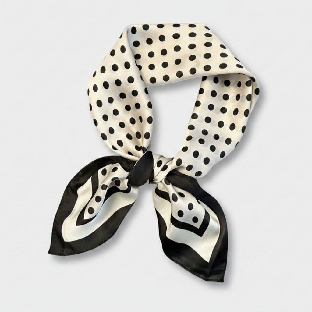 Polka Dot Silk Neck Scarf With Bow – scarves & belts (view 1)