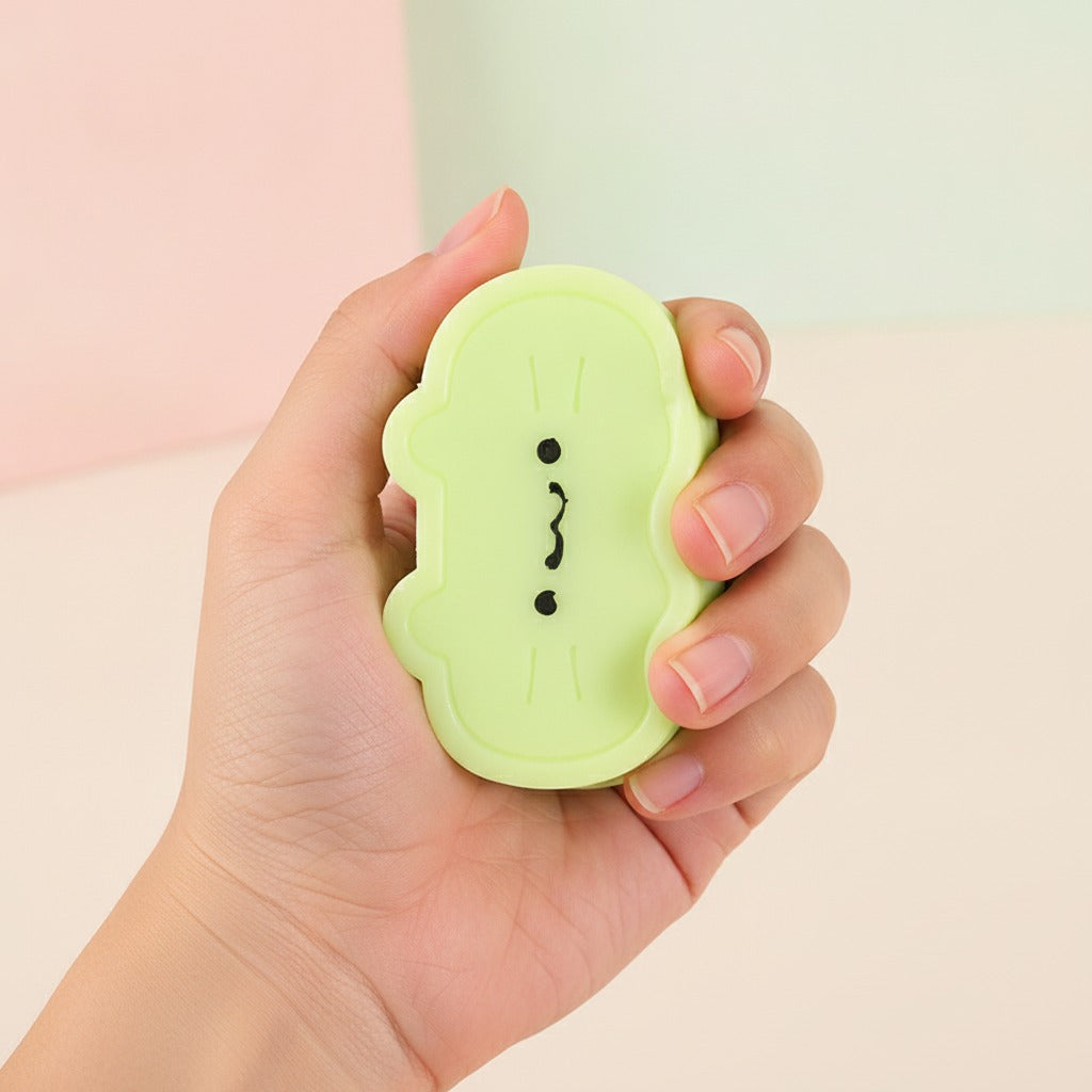 Cheese Cat Squishy - Green Apple Cheese - squeeze in hand