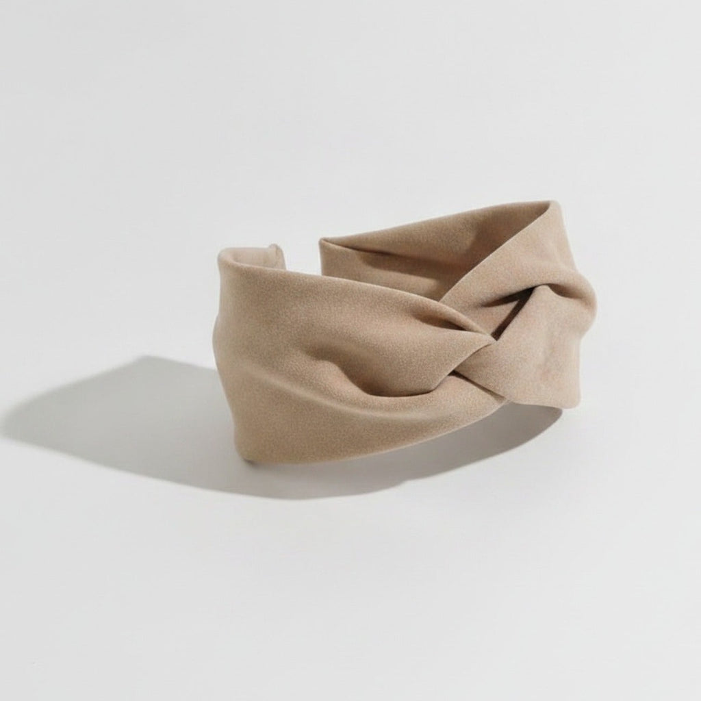 Twisted Knot Hairband - 2# Khaki Crossover Hair Tie – hair accessories (view 1)