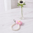 Daisy Pearl Beaded Keychain - Pink