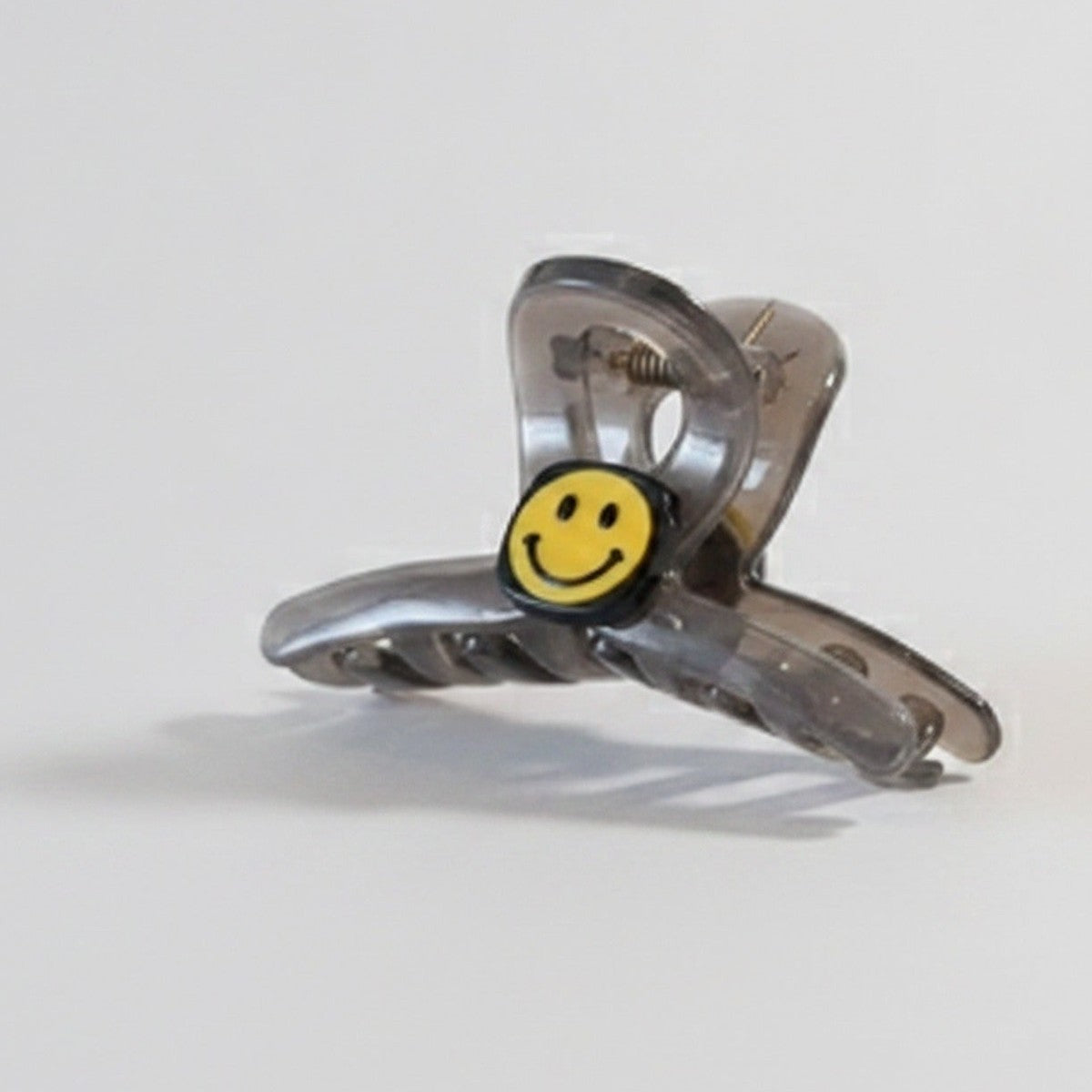 Smiley Face Tortoiseshell Hair Claw - Smiley Yellow – hair accessories (view 1)