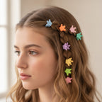 Blue Flower Hair Clips Set Crowns