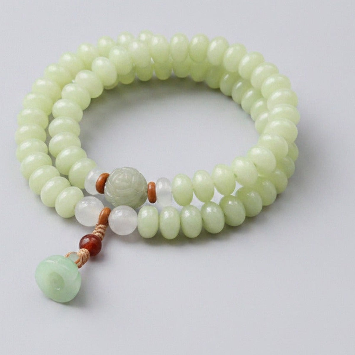 Jade Green Beaded Charm Bracelet Stack – jewelry (view 1)