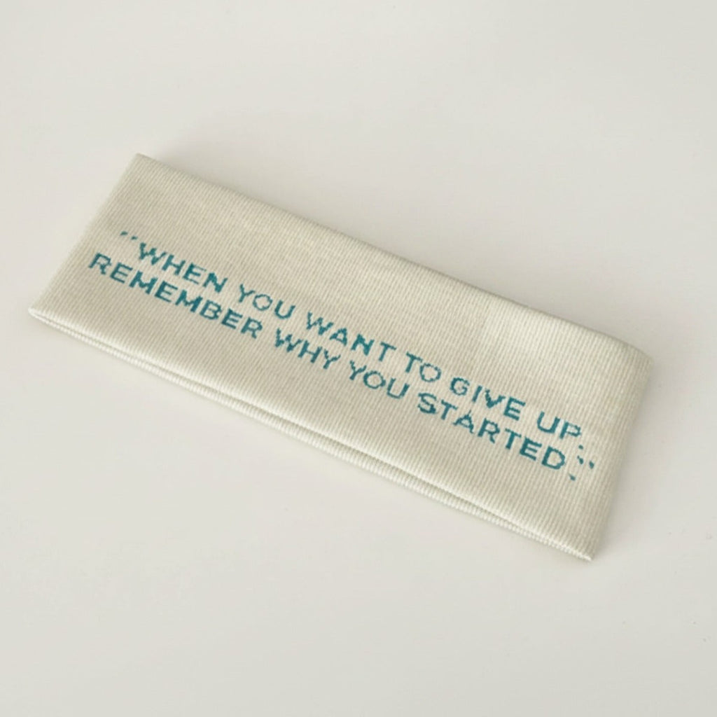 Ribbed Motivational Message Hairband - Cream White – hair accessories (view 1)