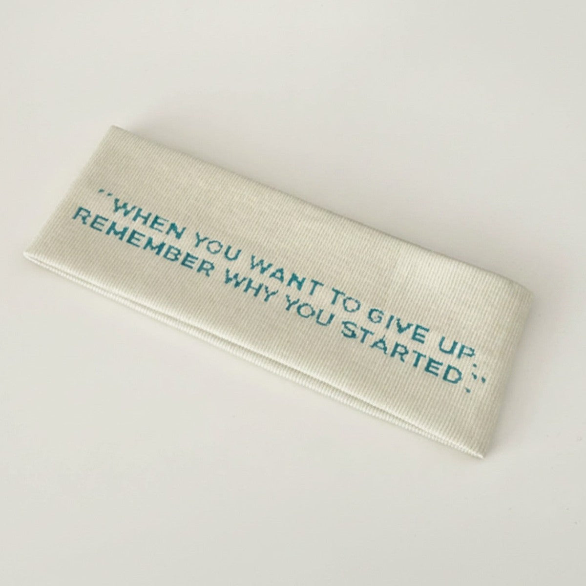 Ribbed Motivational Message Hairband - Cream White – hair accessories (view 1)