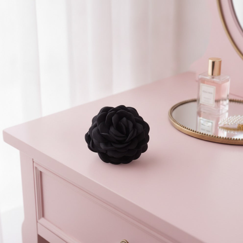 Rose Bloom Hair Claw - Black