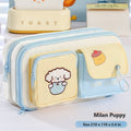 Cute Japanese-style drawstring mini pocket pencil case - Blue