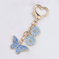 Butterfly Flower Keyring Charm - Deep Blue Butterfly – novelty & toys (view 1)