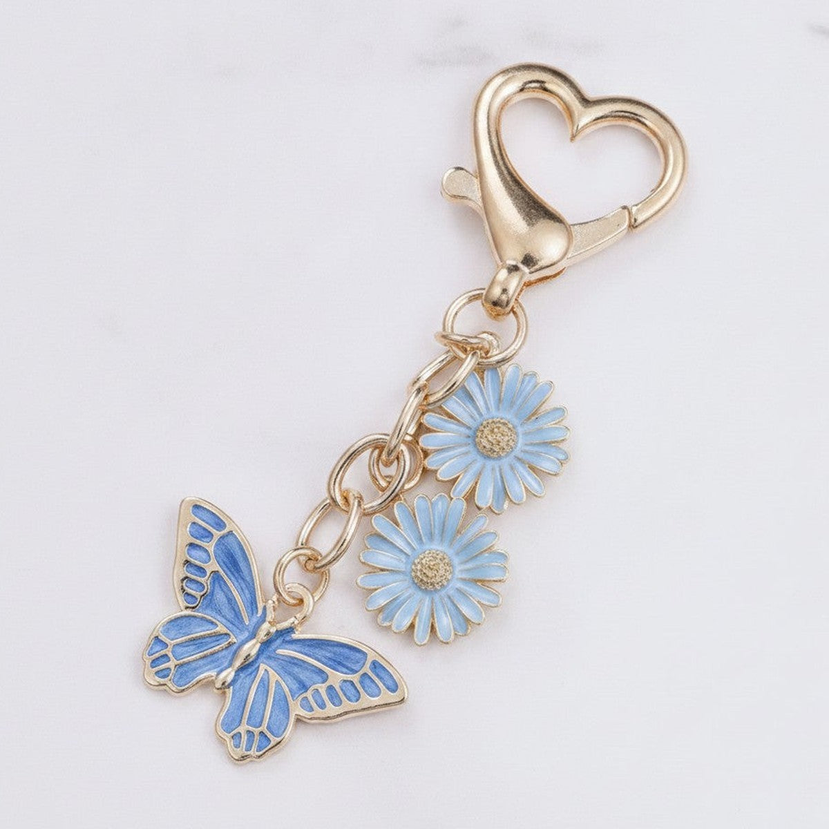 Butterfly Flower Keyring Charm - Deep Blue Butterfly – novelty & toys (view 1)