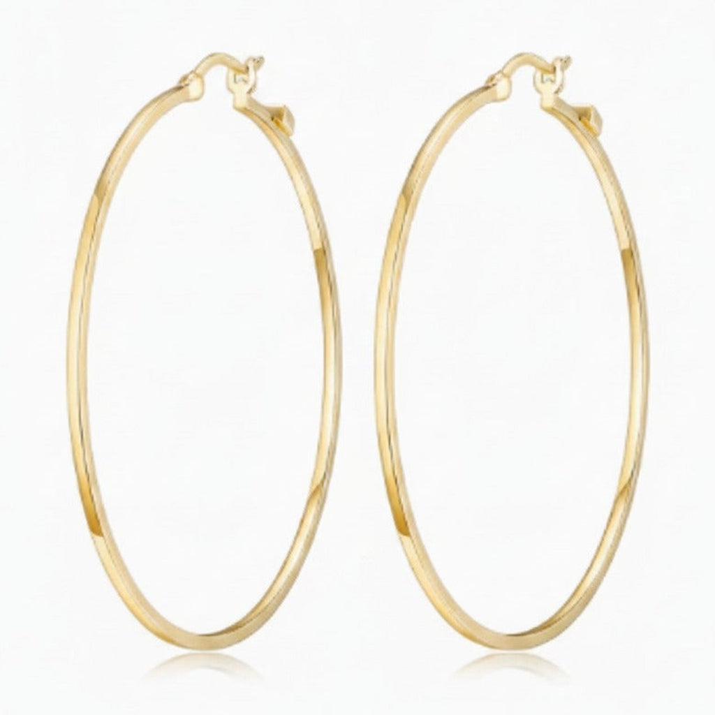 Sleek Oval Hoop Earrings - Gold