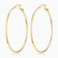 Sleek Oval Hoop Earrings - Gold