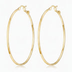 Sleek Oval Hoop Earrings - Gold