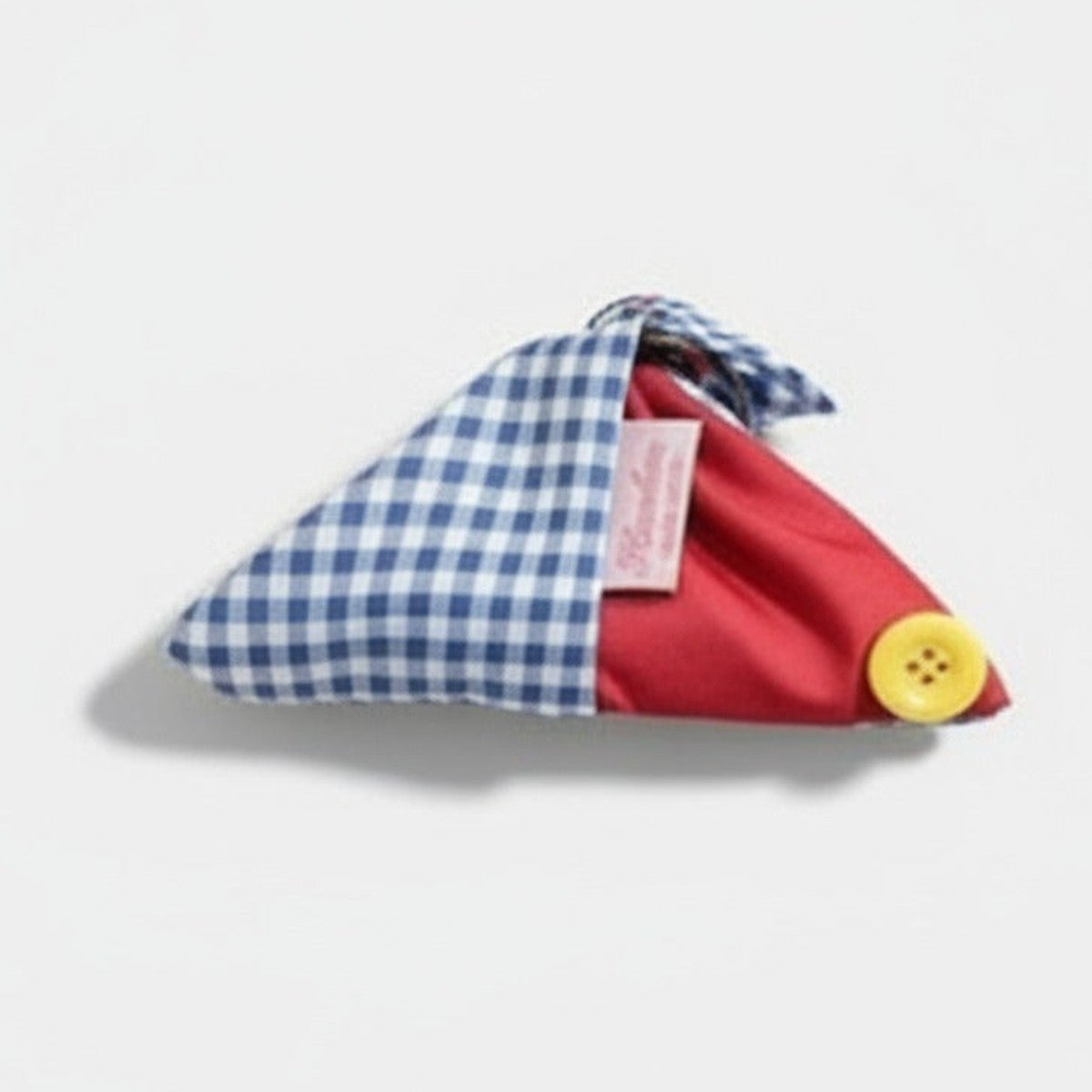 Blue Gingham Cone Hair Claw With Yellow Button – hair accessories (view 1)
