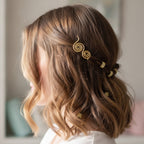 Gold Spiral Hair Clips Assorted Set Gold