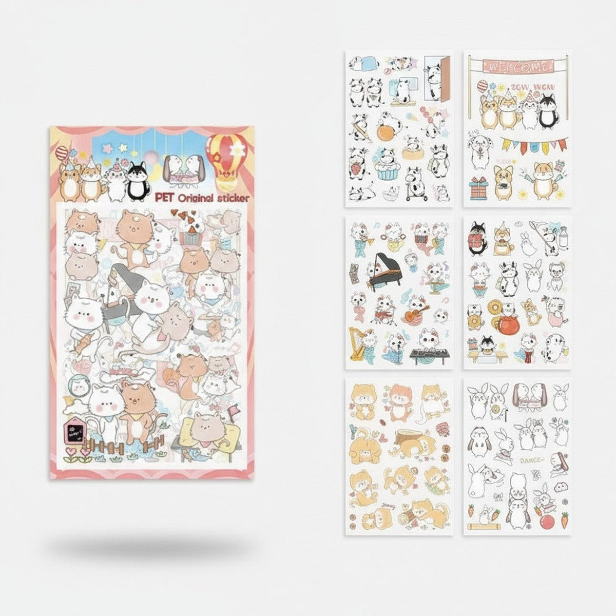 Cute Pet Animal Sticker Sheet Collection – stationery (view 1)
