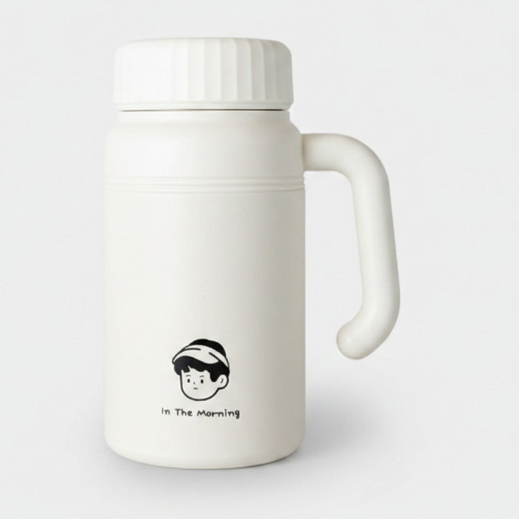 White Ceramic Tumbler With Handle Character Design – novelty & toys (view 1)