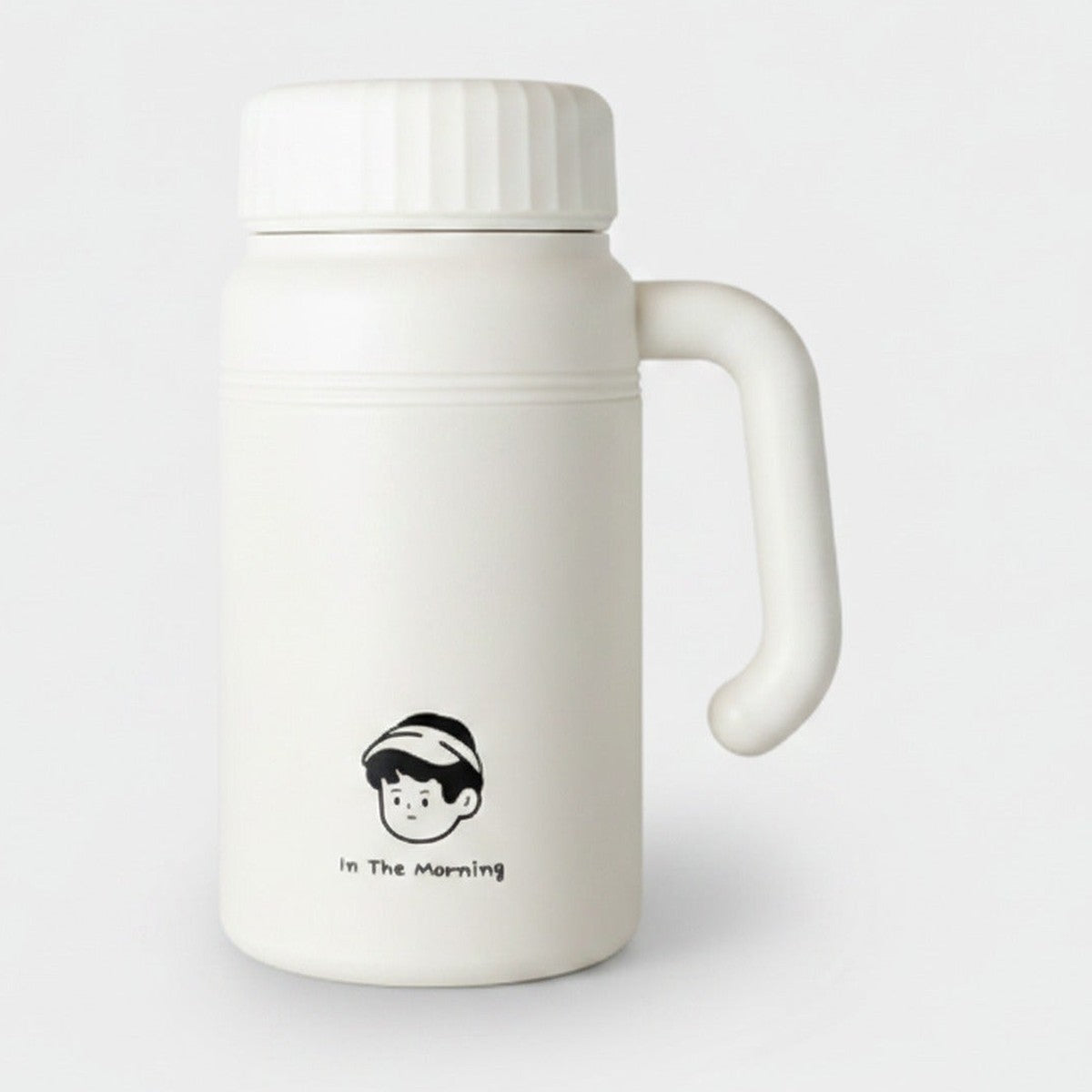 White Ceramic Tumbler With Handle Character Design – novelty & toys (view 1)