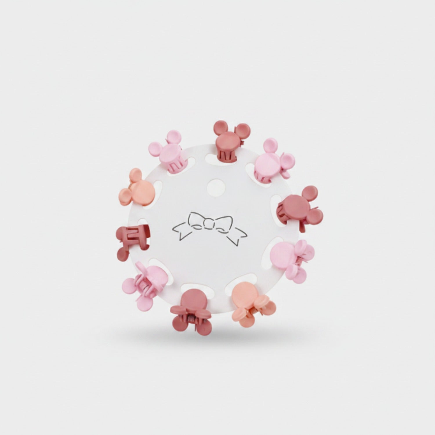 Blue Flower Hair Clips Set Pink Mickey