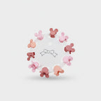 Blue Flower Hair Clips Set Pink Mickey