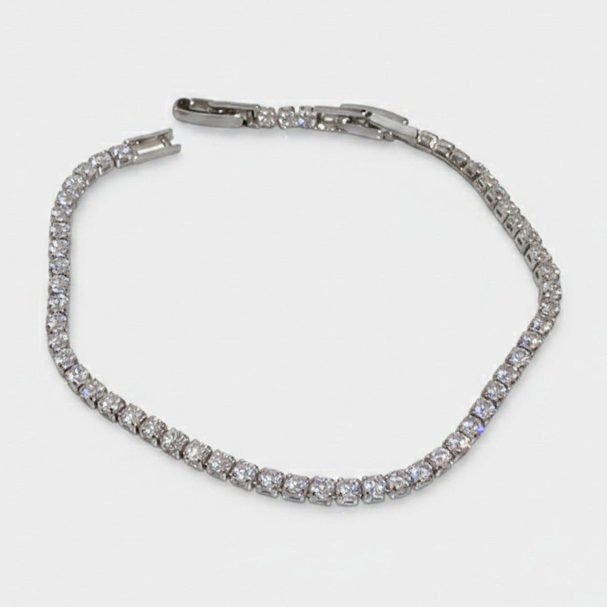 Rhinestone Tennis Bracelet Silver Chain Link – jewelry (view 1)