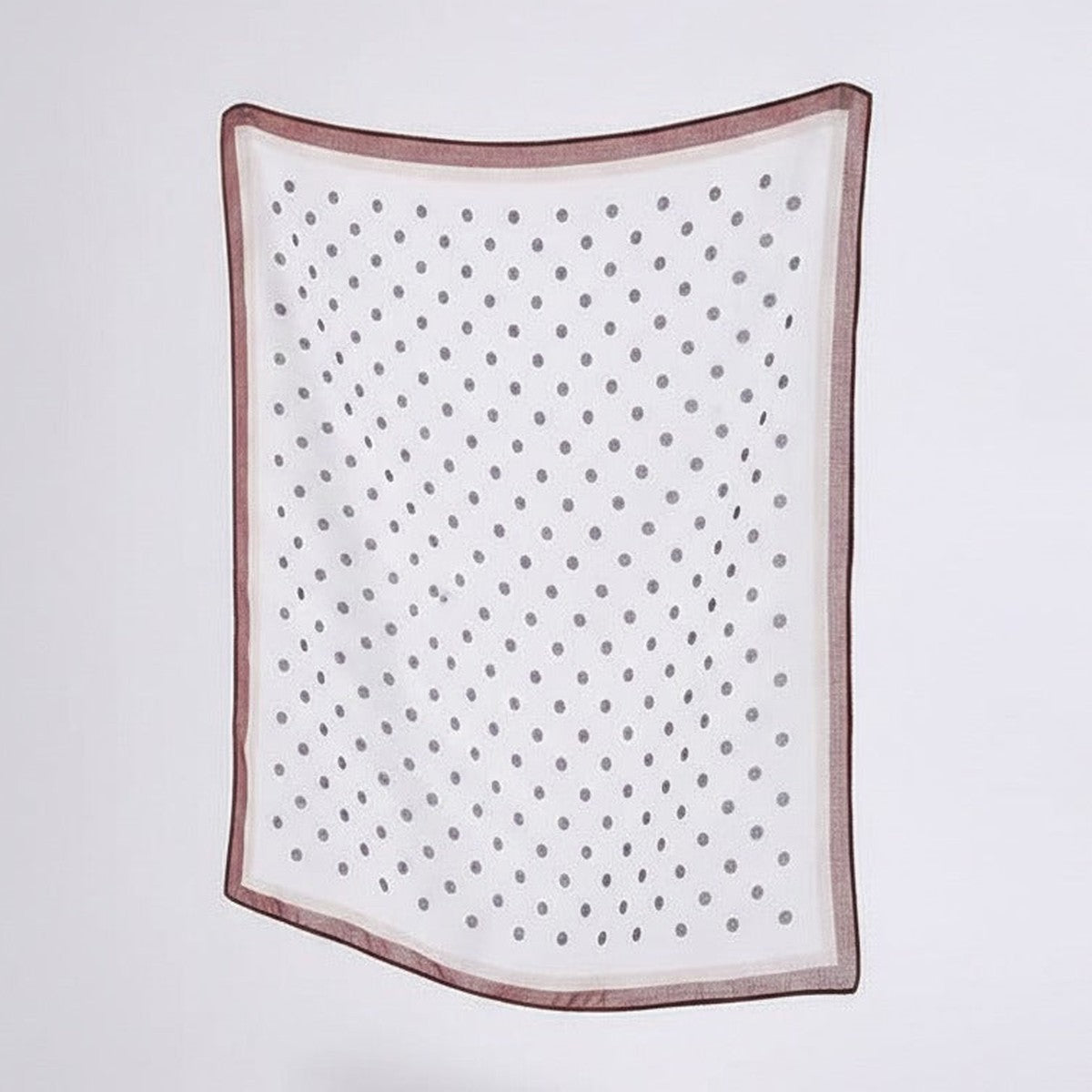 Polka Dot Silk Square Scarf - Navy & Red
