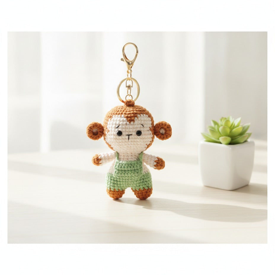 Mini Crochet Keychain DIY Kit - Monkey
