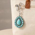 Turquoise Teardrop Statement Keychain