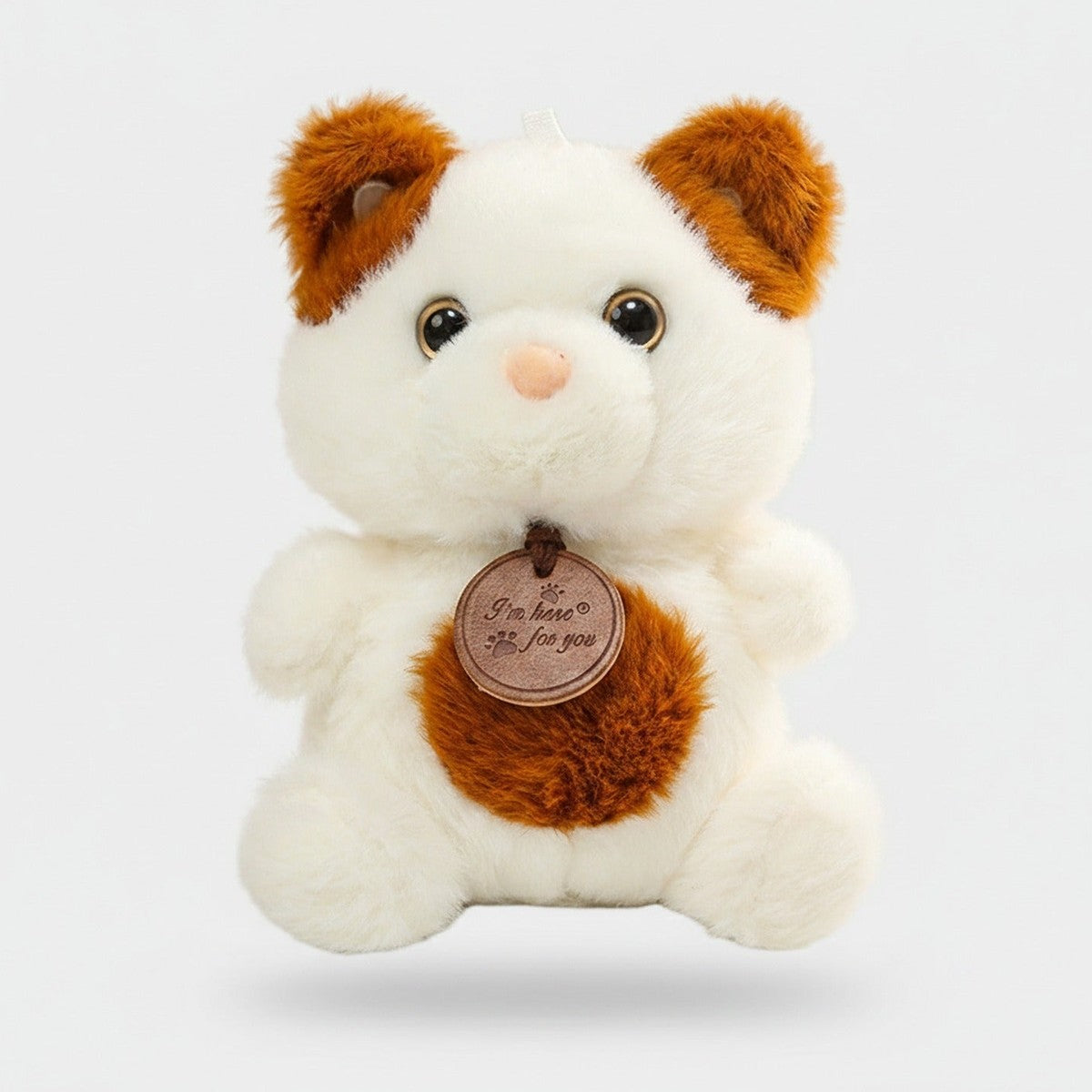 Cute White Plush Bear With Brown Charm – novelty & toys (view 1)