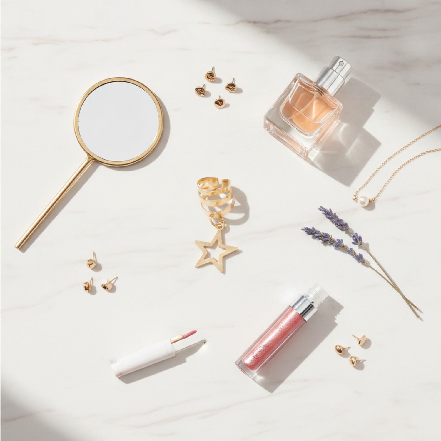 Swirl Star Hair Clips Set Gold