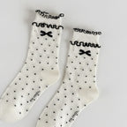 White Polka Dot Bow Crew Socks – apparel accessories (view 1)