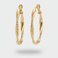 Gold Textured Oval Hoop Earrings – jewelry (view 1)