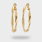Gold Textured Oval Hoop Earrings – jewelry (view 1)