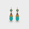 Turquoise Drop Statement Earrings Turquoise