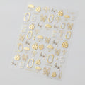 Nail Art Sticker Sheet - Gold
