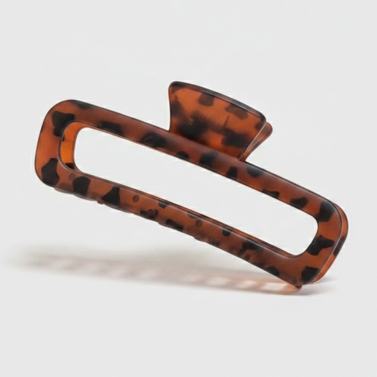 Tortoiseshell Rectangular Hair Claw Clip - Tortoiseshell Rectangle Claw Clip – hair accessories (view 1)