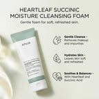 HEARTLEAF SUCCINIC MOISTURE CLEANSING FOAM 150m